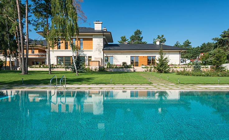 Architectural photography of a pool villa